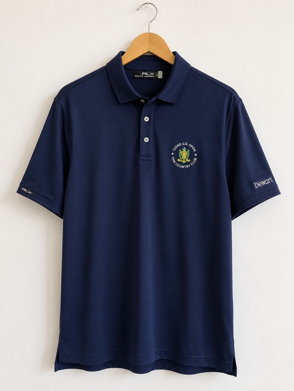 RLX Ralph Lauren 122nd U.S. Open The Country Club Polo Navy L Dewar's Golf